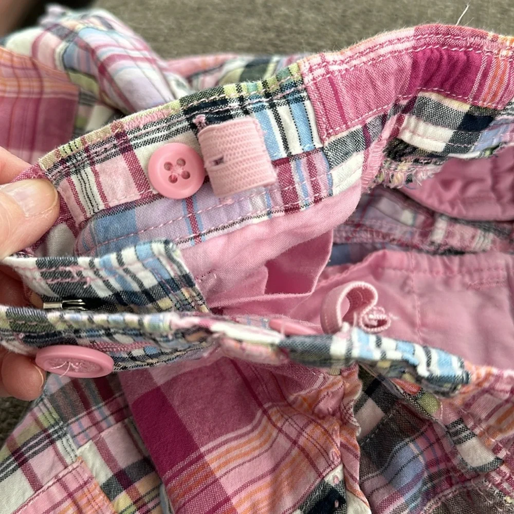 Gap Kids Girls Pink Navy Patchwork Adjustable Waist Shorts Size 5